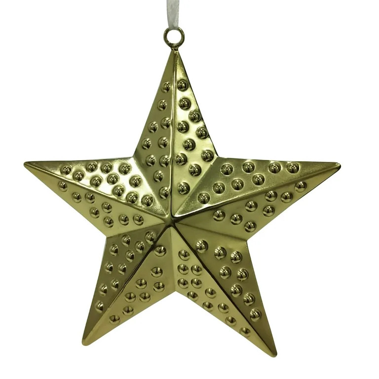 Gold Metal Star Christmas Ornament, 6 in, by Holiday Time - Walmart.com | Walmart (US)