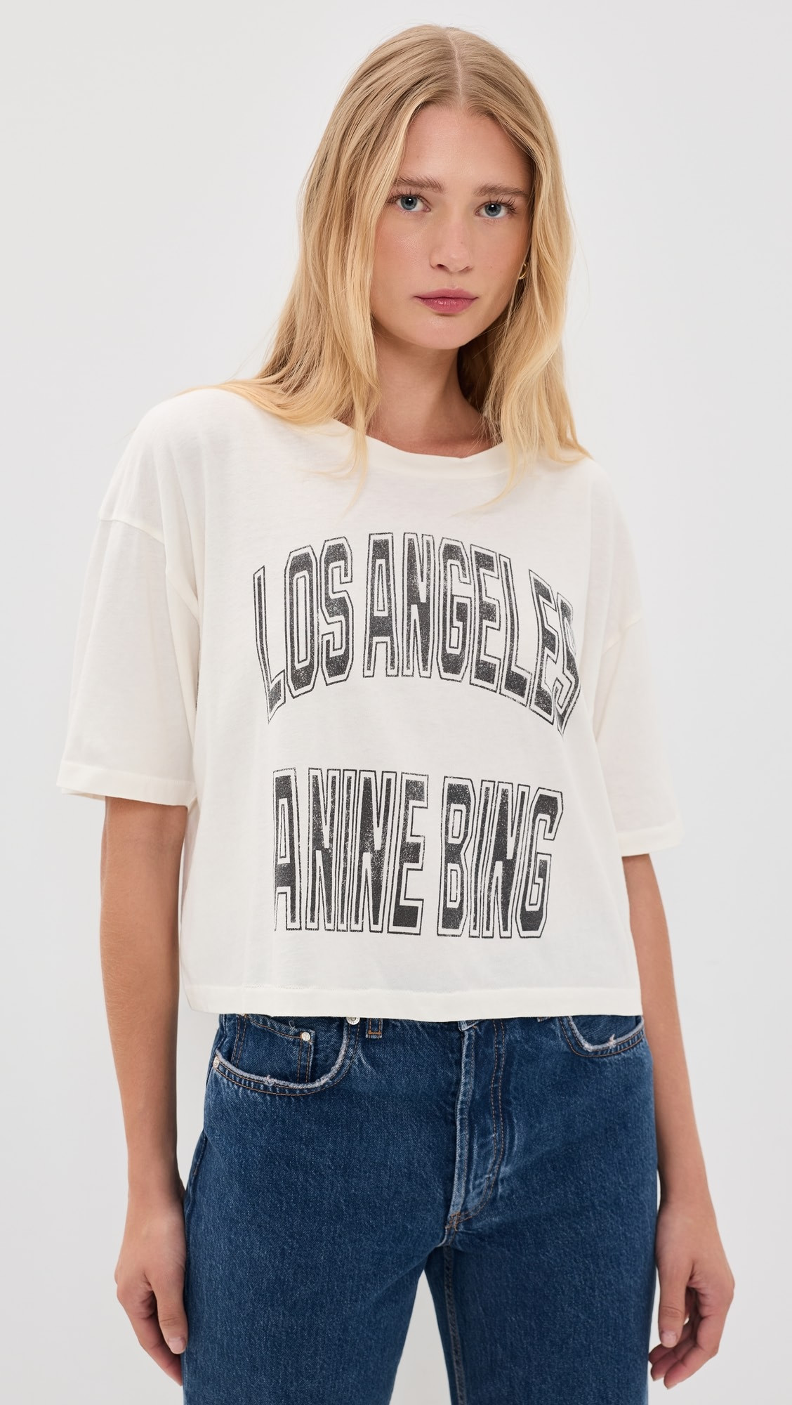ANINE BING Johnny Cropped Tee | Shopbop | Shopbop
