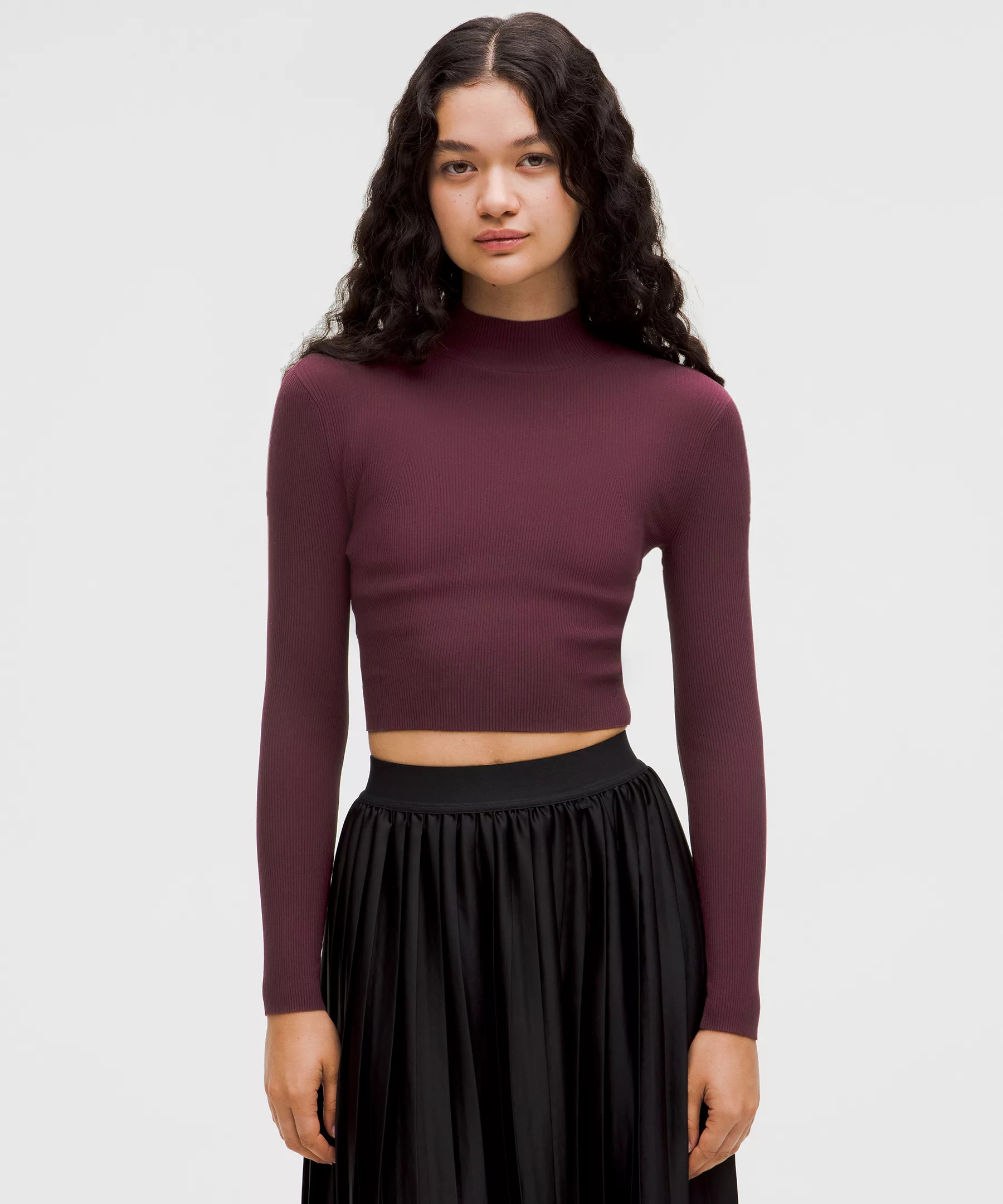 Ribbed-Knit Twist-Back Mockneck Sweater | lululemon (CA)