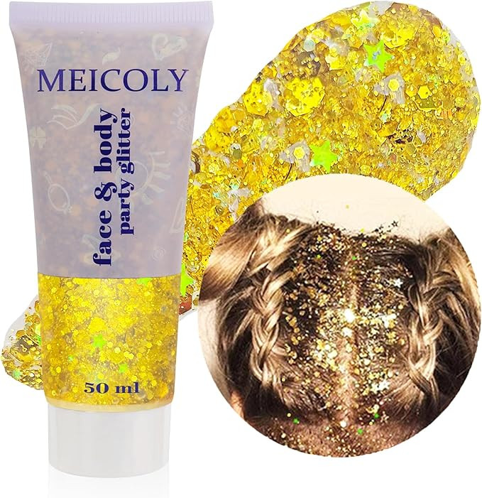 MEICOLY Red Face Body Glitter,Christmas Face Glitter Gel,Stocking Stuffers for Christmas,Sparklin... | Amazon (US)
