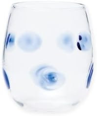 Vietri Drop Blue Stemless Wine Glass, 10 oz, Borosilicate Glass, Wine Glasses, Modern Glassware | Amazon (US)
