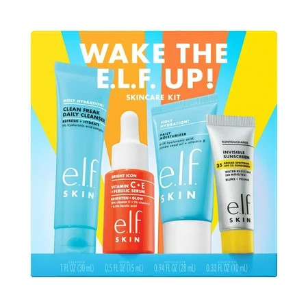 e.l.f. SKIN Wake the e.l.f. Up! Skincare Kit - 4pc | Walmart (US)