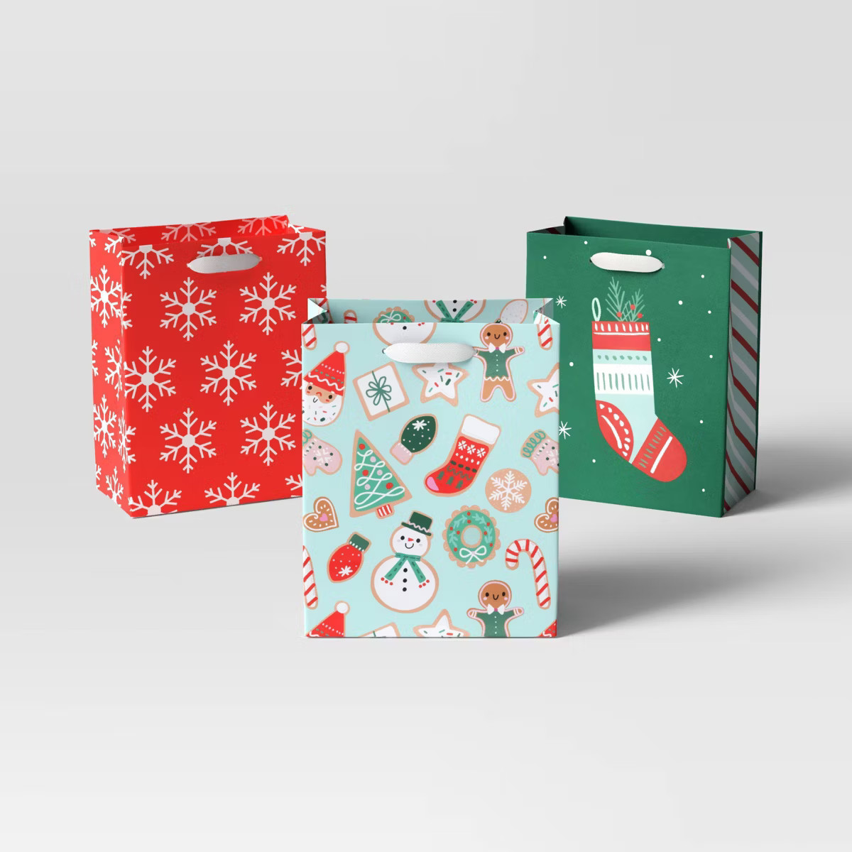 3ct Petite Christmas Gift Bag Cookies/Snowflake/Stocking - Wondershop™​​​​​​​ | Target