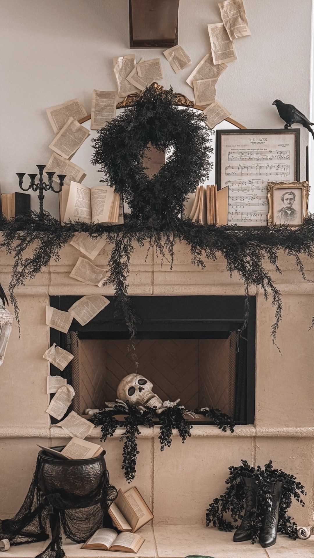 Hauntingly elegant Halloween mantel styling with Grandin road’s Halloween decor. This year‘s fire place scene feels like a haunted witches library— a little literary, a little Erie and perfectly candlelit. linking all my favorite pieces to re-create this look. 

Grandin Road Halloween decor, haunted mantel ideas, witchy home decorating, spooky fireplace styling, Halloween living room inspiration, Halloween mantel ideas 

#LTKHome #LTKHalloween #LTKSeasonal