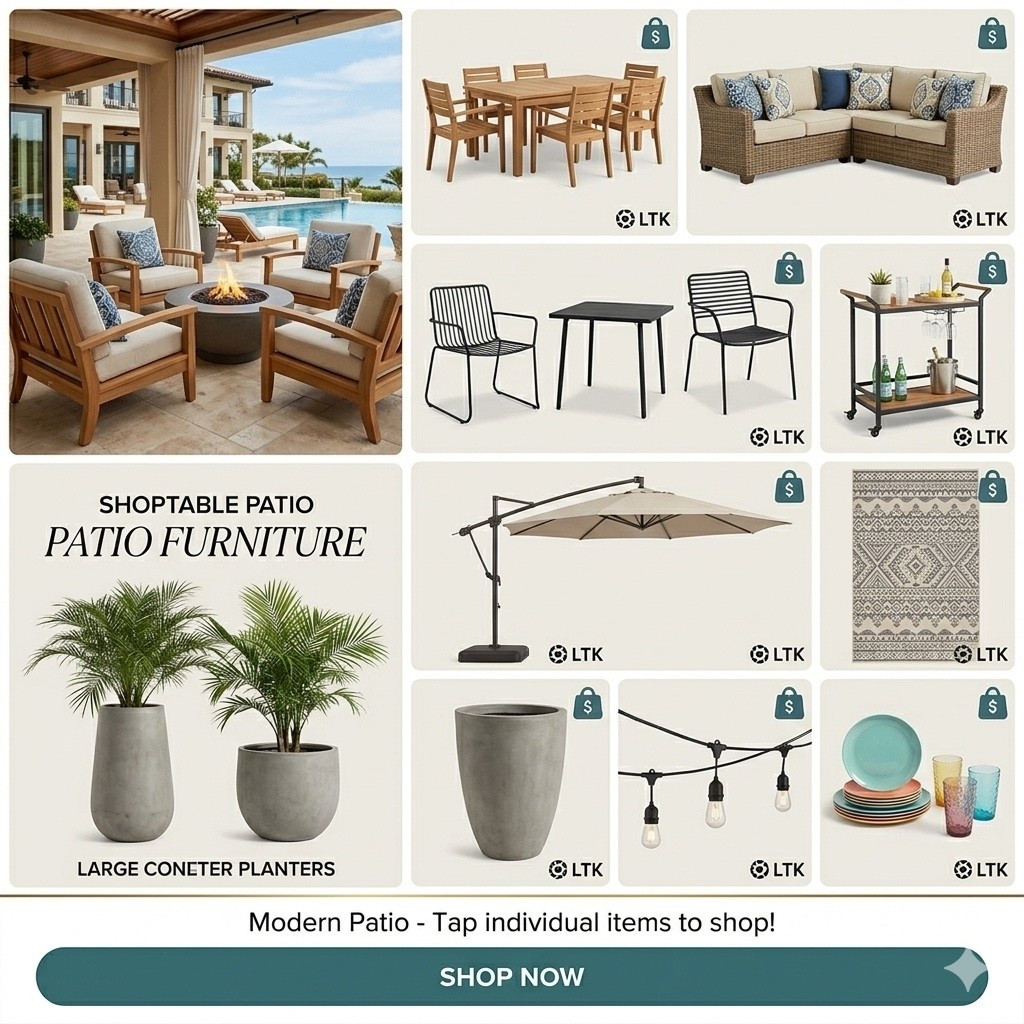 The Outdoor Oasis Blueprint (Before the Long Weekend) 🍹✨
Be honest: is your backyard actually ready for hosting, or are you secretly hoping everyone stays inside the kitchen? 🫣
With the long weekend right around the corner, your patio shouldn't just be an afterthought—it should feel like an extension of your living room. The secret to a space people never want to leave isn't just a good set of chairs; it’s about creating zones for lounging, dining, and clinking glasses.
I’ve rounded up the ultimate modern patio checklist to completely transform your outdoor space into a 5-star resort vibe.
🌟 How to Build the Look:
 The Anchor Pieces: Mix classic teak wood with a cozy wicker sectional to keep the vibe textured and high-end.
 The Entertainment Hub: A sleek bar cart on wheels means the party moves wherever you do (and keeps you from running inside for refills).
 The "Cozy Factor" Details: Layer on warm string lights, textured outdoor rugs, and oversized concrete planters to make a backyard feel like a curated oasis.
Stop scrolling past the dream yards on your feed and create your own. Everything is linked and ready to ship just in time for summer hosting. ☀️👇
👉 Tap the image or click the link in my bio to shop the entire setup and upgrade your outdoor space today!
#LTKhome #PatioDesign #OutdoorLiving #BackyardOasis #PatioFurniture #HomeDecorInspo #SummerHosting #MDWhome

#LTKHome #LTKSaleAlert