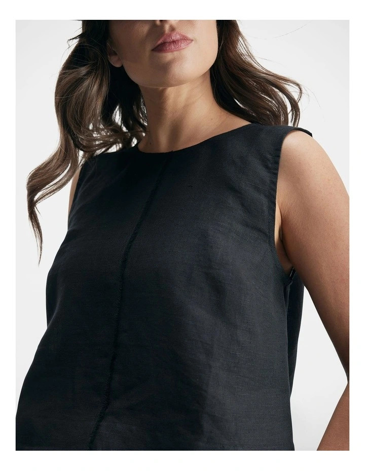 DecjubaShannon Linen Top in Black | Myer