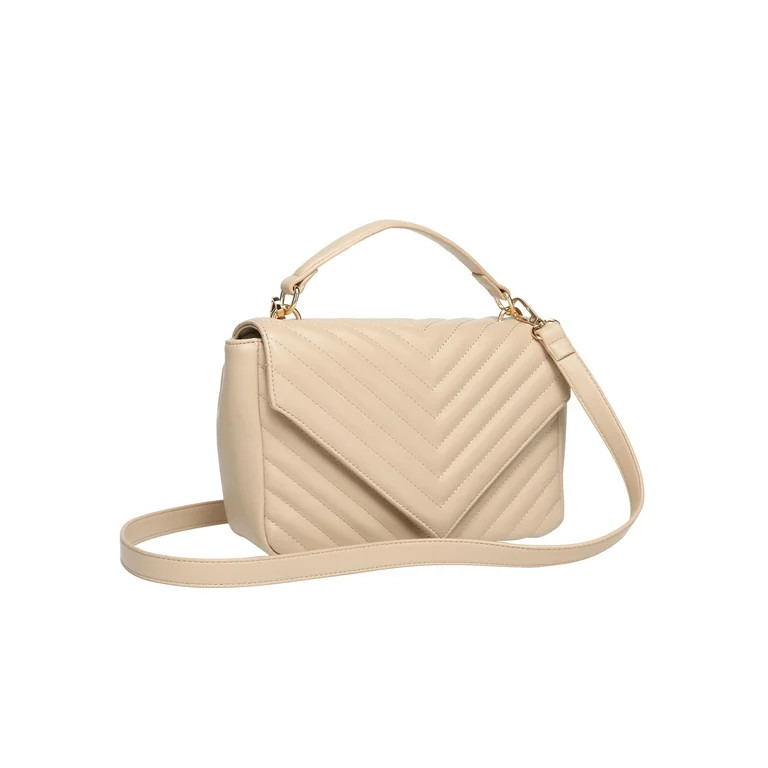 Daisy Rose Women's Quilted Top Handle Shoulder Cross body bag for Women - PU Vegan Leather - Beig... | Walmart (US)