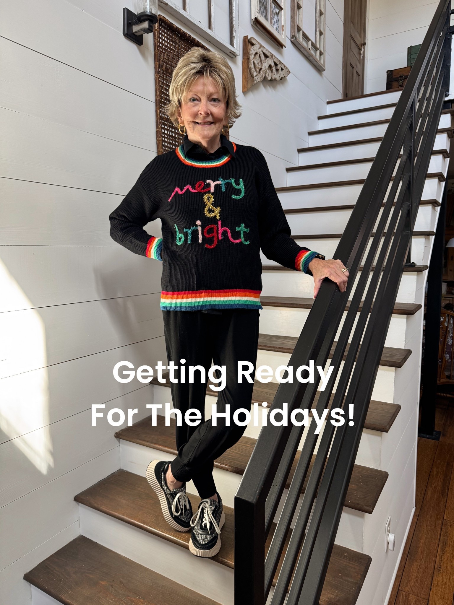 Check out this fun holiday sweater and casual joggers. Fun holiday fashions for any age  

#LTKHoliday #LTKOver40 #LTKSeasonal