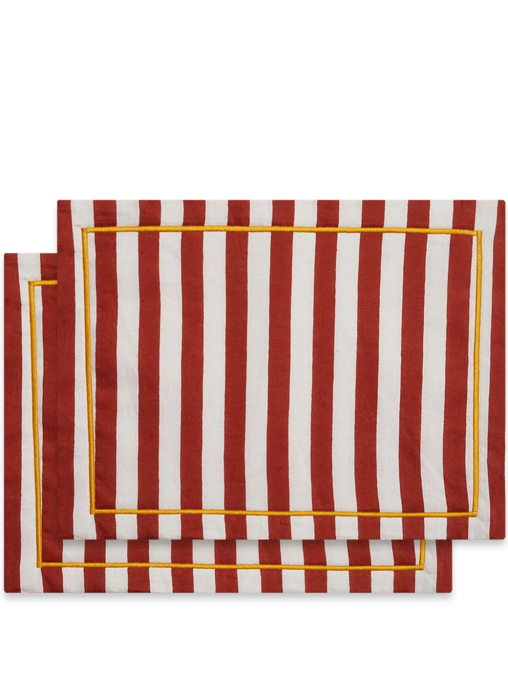 La DoubleJ Striped Linen Placemats (set Of two) - Farfetch | Farfetch Global