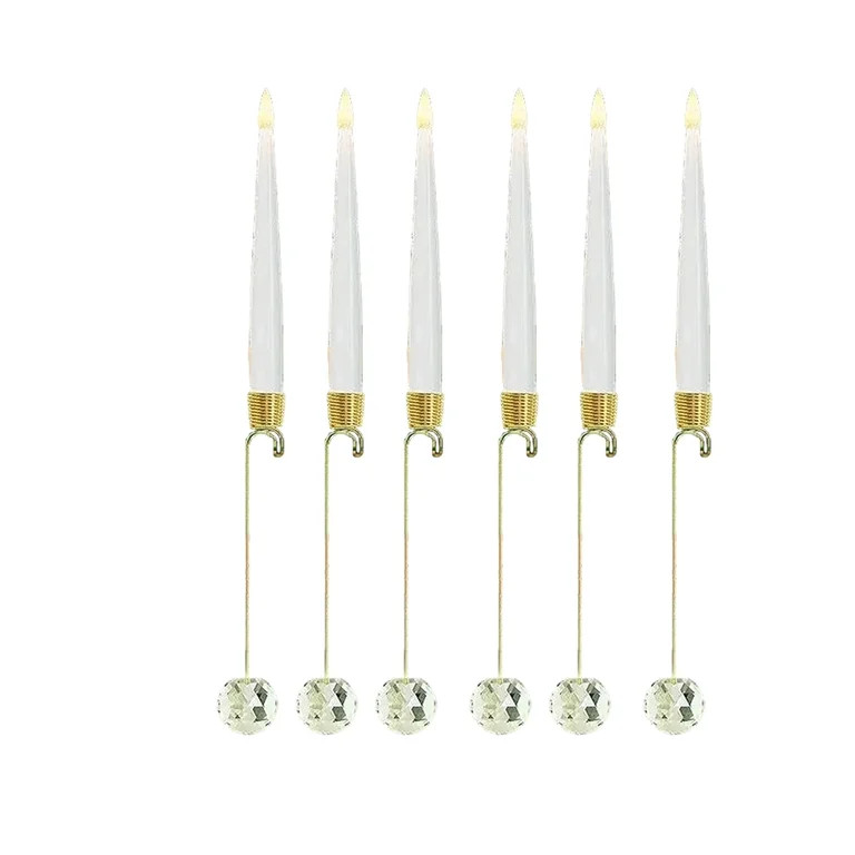12-Pack Flameless Taper Candles for Christmas Tree - LED Candles with Remote and Crystal Hooks,F | Walmart (US)
