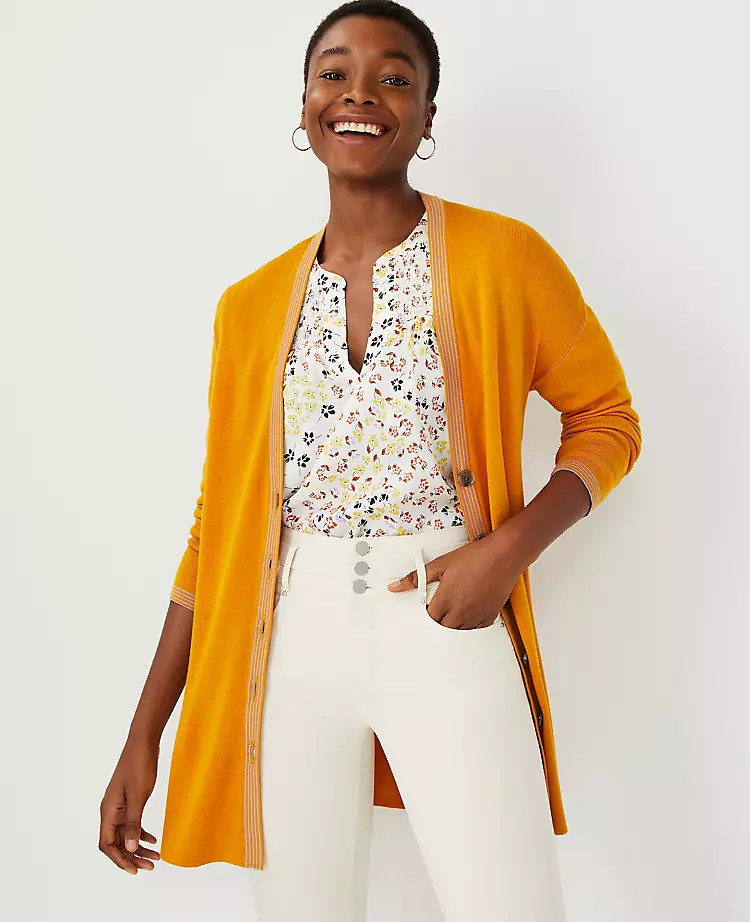 Tipped Cardigan | Ann Taylor | Ann Taylor (US)