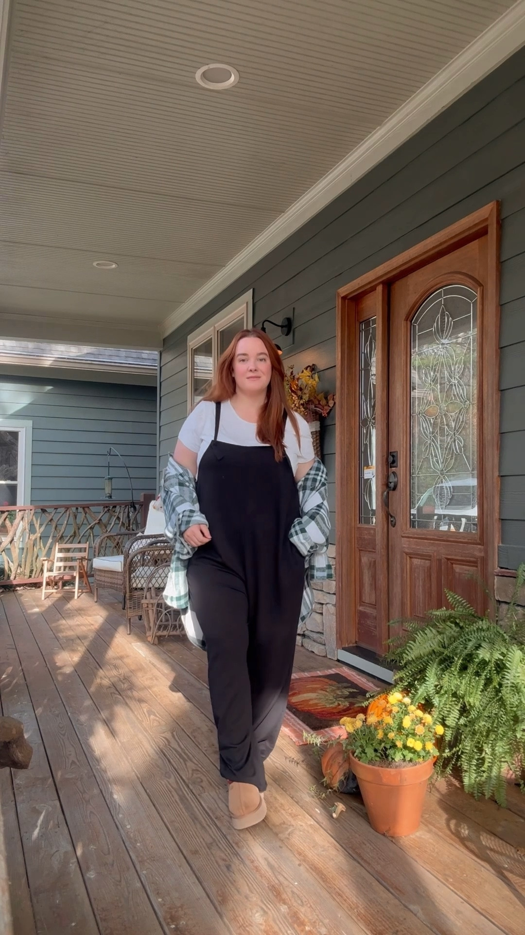 Last minute Thanksgiving outfit idea 🤍 wore this in the AM to stay comfy. The exact flannel is sold out, but I linked similar from Kohl’s. 

#LTKCyberWeek #LTKMidsize #LTKPlusSize