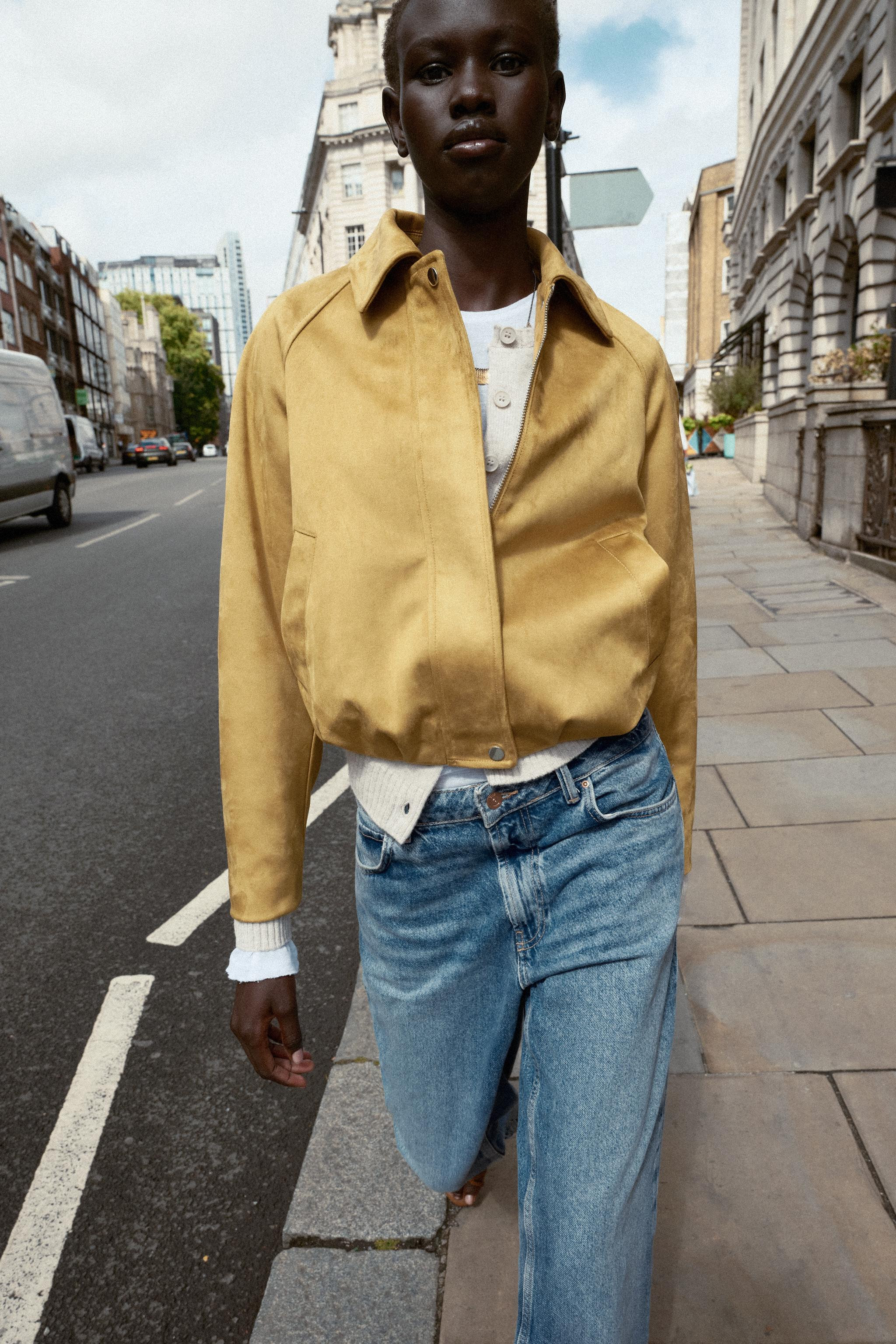 FAUX SUEDE BOMBER JACKET | Zara US