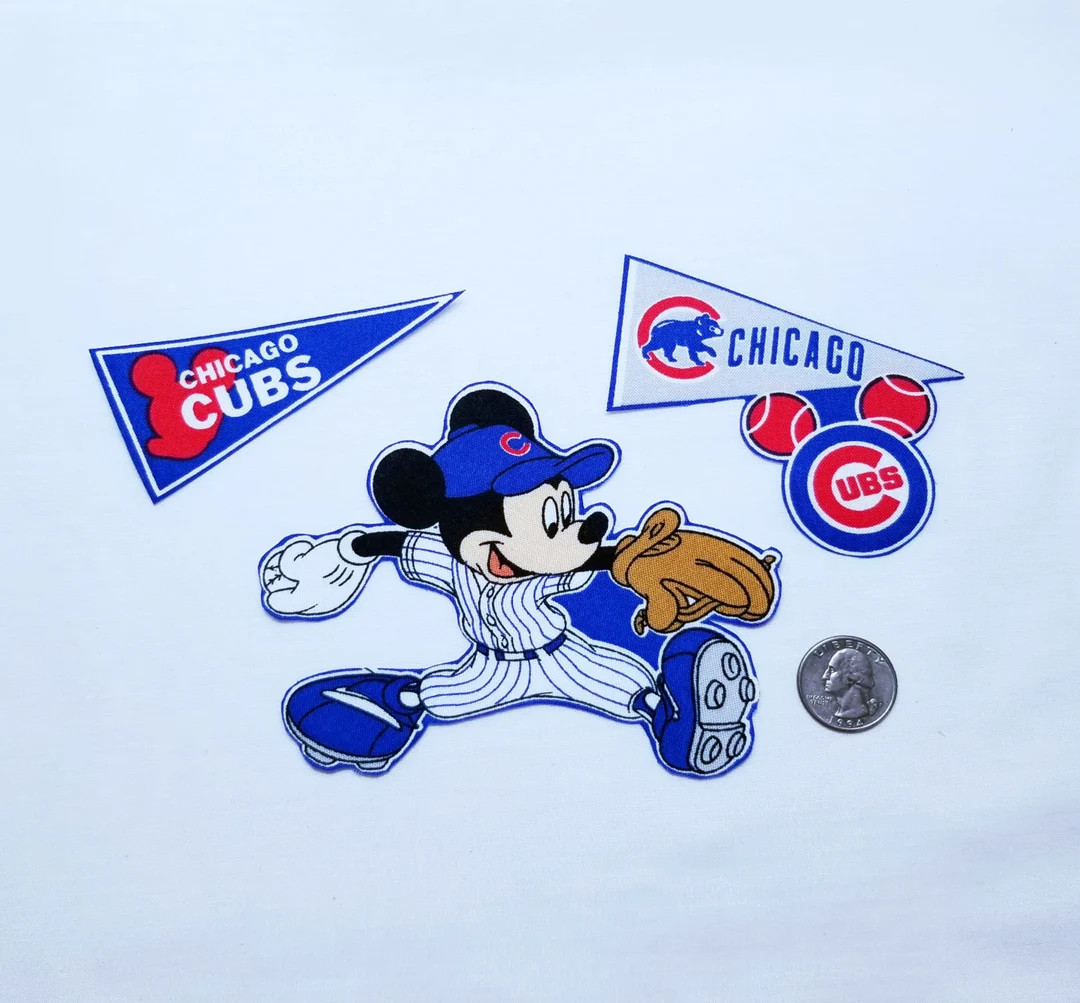 Chicago Cubs Mickey Mouse MLB Fabric Iron on Appliques Mickey - Etsy | Etsy (US)