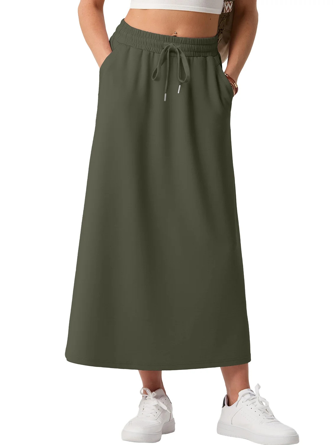 Cueply Long Skirts for Women Casual Summer 2026 Spring Flowy A Line Maxi Skirt with Pockets | Walmart (US)