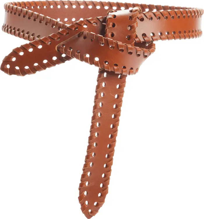 Lecce Whipstitch Knotted Leather Belt | Nordstrom