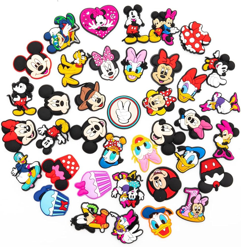38 Pcs Cartoon shoe Charms for Kids Boys Girls Mouse shoe Charms Pack Cute shoe Pins shoe Accesso... | Amazon (US)