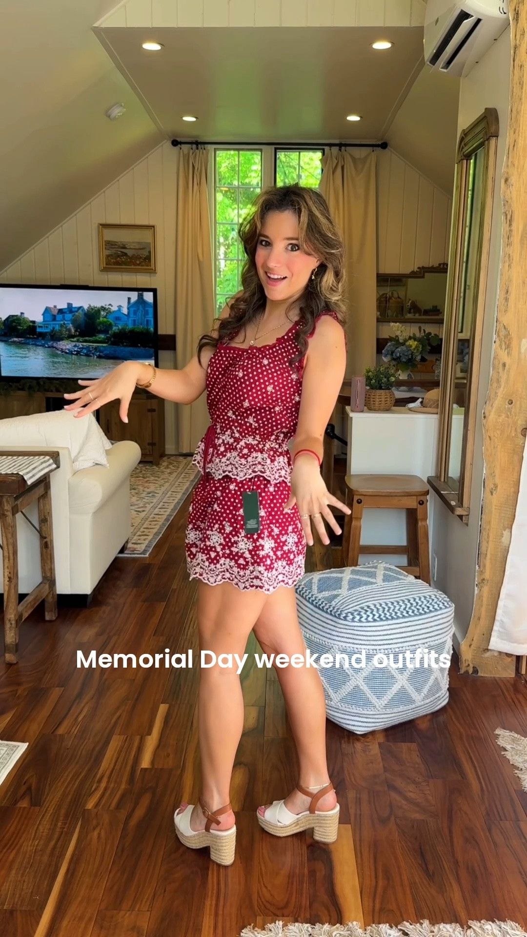 Memorial Day Weekend / 4th of July Oufits! 🇺🇸 I am 5 foot 3 and wearing XS in everything! 

Summer outfit / Fourth of July outfit / Memorial Day weekend outfit / memorial day outfit / mdw outfit / cute summer outfit / summer matching set / red matching set / blue seersucker dress / blue striped dress / blue striped maxi dress / red, white, and blue set / red, white, and blue outfit / summer heels / summer style
