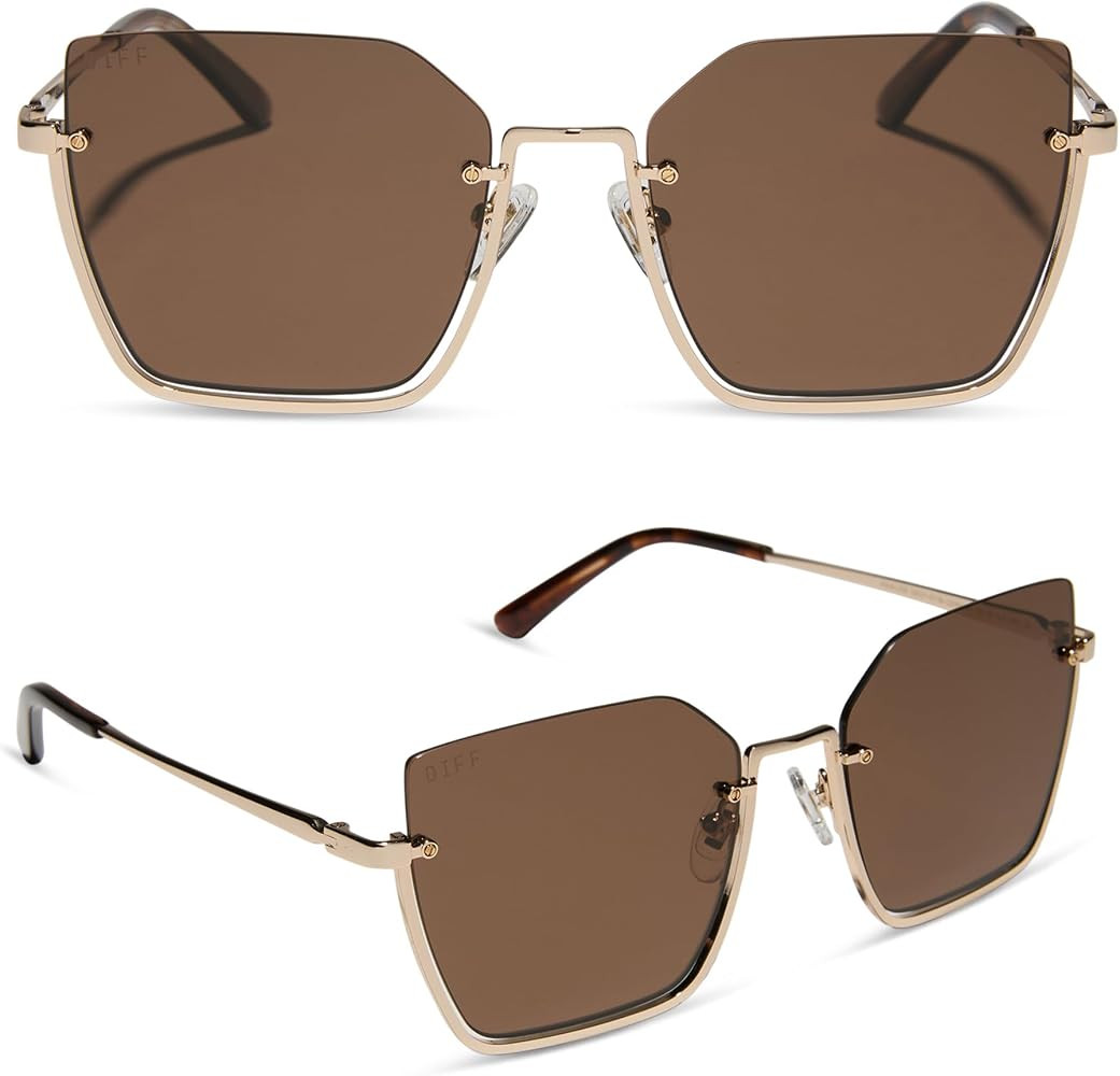 DIFF Analise Designer Geometric Modern Sunglasses for Women UV400 Polarized Protection | Amazon (US)
