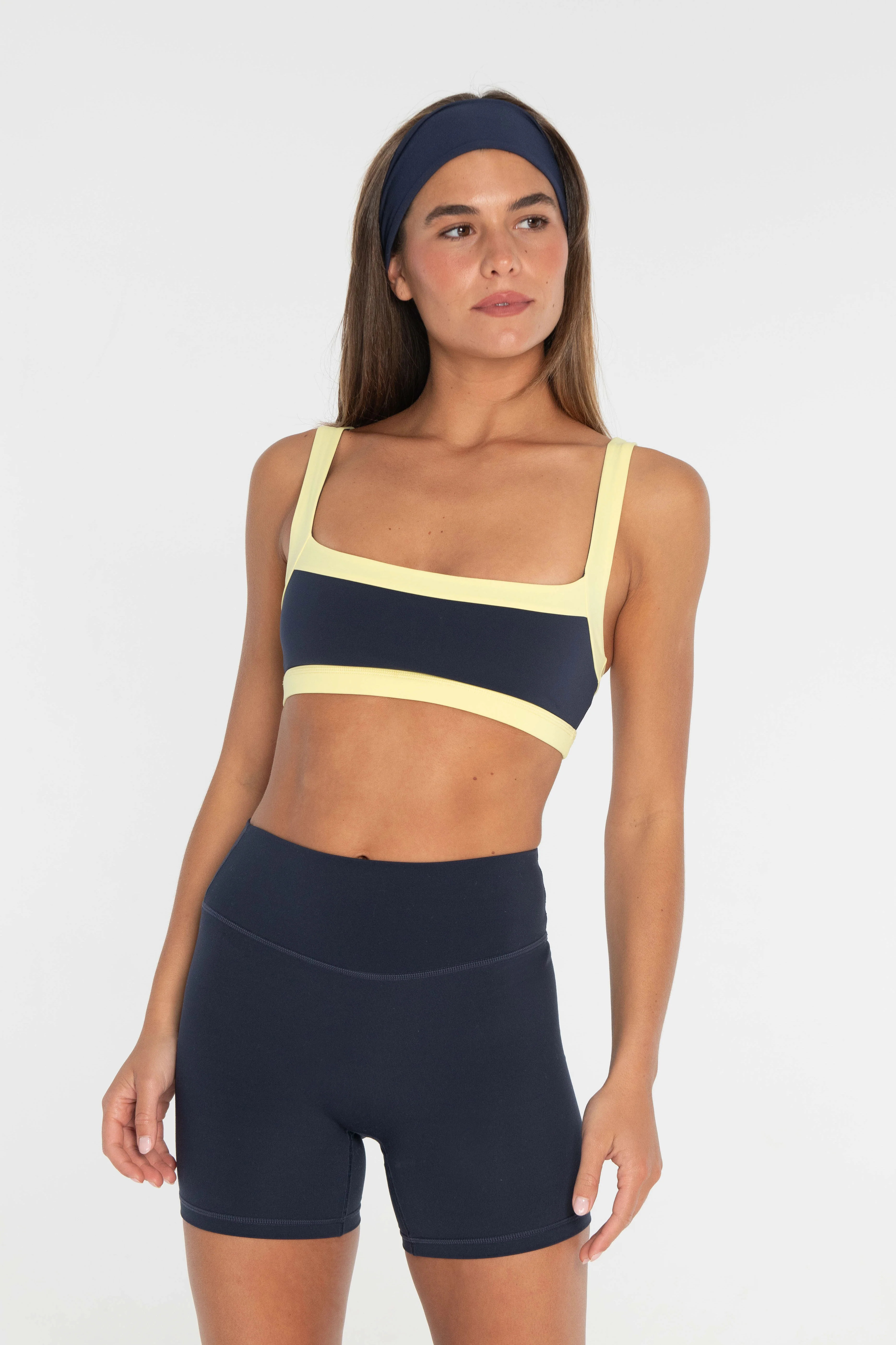 Straight Neck Bra - Navy/Lemon | FORM