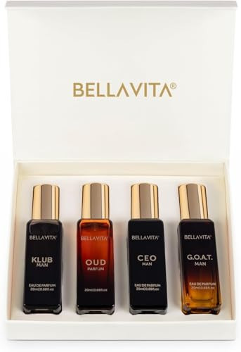 Bellavita Luxury Men's Perfume Gift Set with CEO Man, G.O.A.T., Klub, and Oud | 80ml | Perfume for Men | Lavender, Patchouli, Lemon, and Caramel Notes | Long Lasting Men's Fragrance | Amazon (US)