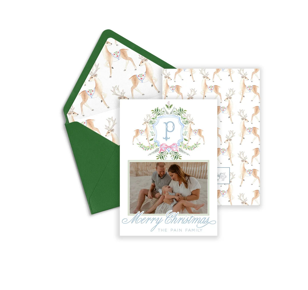 Reindeer Personalized Monogram Crest Grand-millennial - Etsy | Etsy (US)