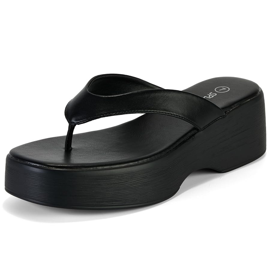 Yavero Women's Platform Flip Flop Sandals Comfortable Wedge Thong Sandals with Square Toe, Casual... | Amazon (US)