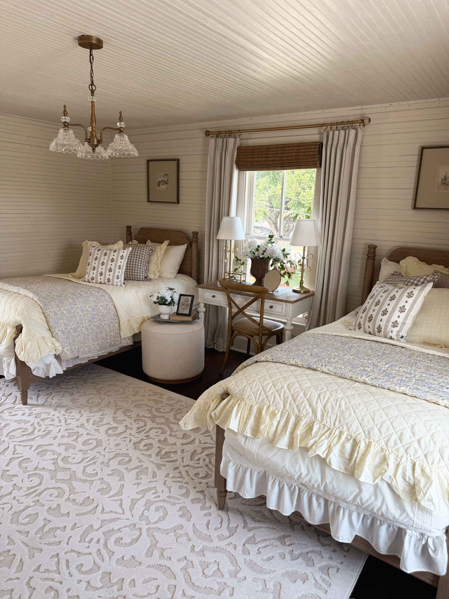 Are you obsessed with this cutie yellow moment in our twin room at the Farmhouse?! New summer bedding AND our OG Lady Bird rug is finally back!  

 #LTKSeasonal #LTKHome