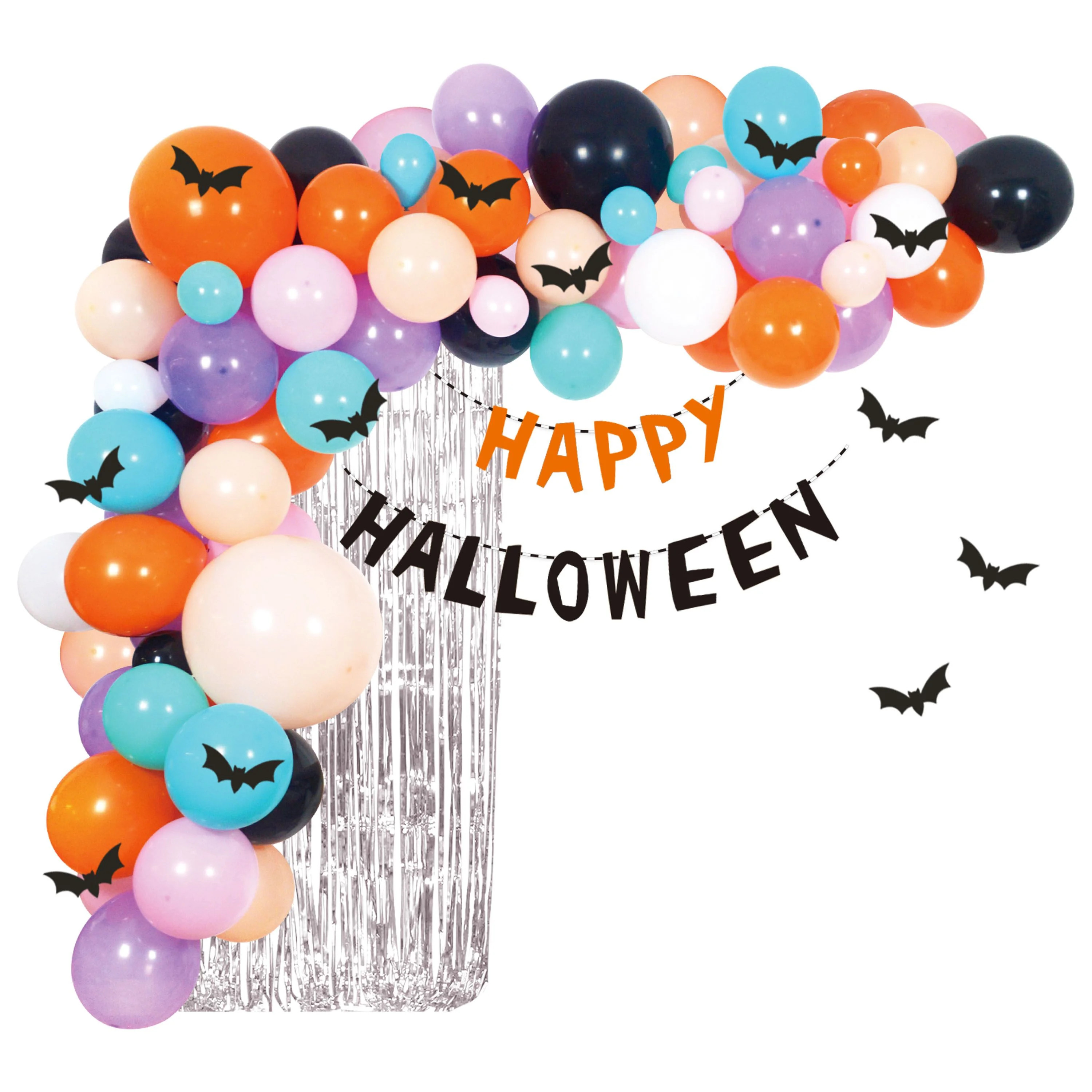 Halloween Rubber Balloon Garland, Happy Halloween, 12', Way To Celebrate | Walmart (US)