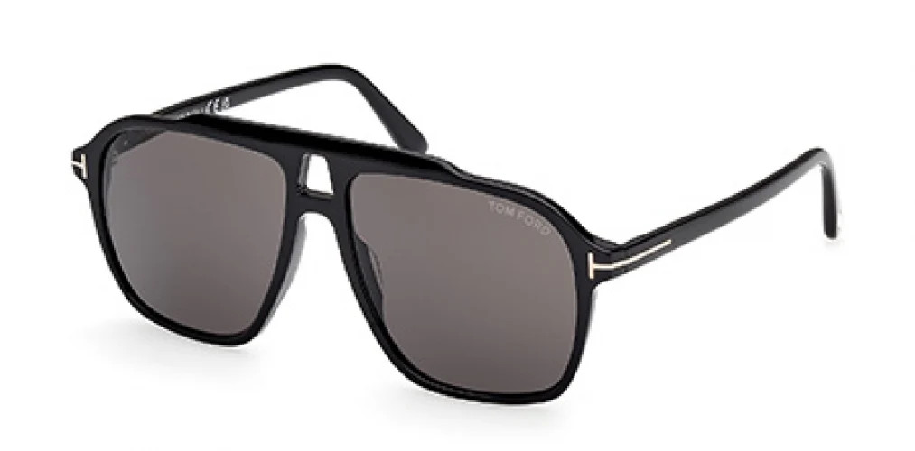 Tom Ford Autari 1209 Sunglasses 01A - Shiny Black - Smoke Men Pilot | Designer Optics