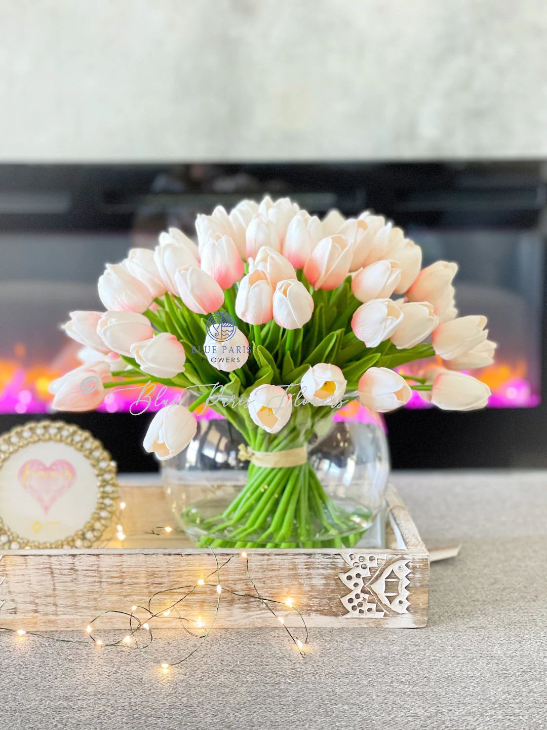 X-large 60 Light Pink Tulips  Modern Faux Floral Arrangement - Etsy | Etsy (US)