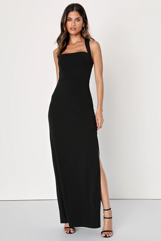 Glamorous Dedication Black Sleeveless Column Maxi Dress | Lulus