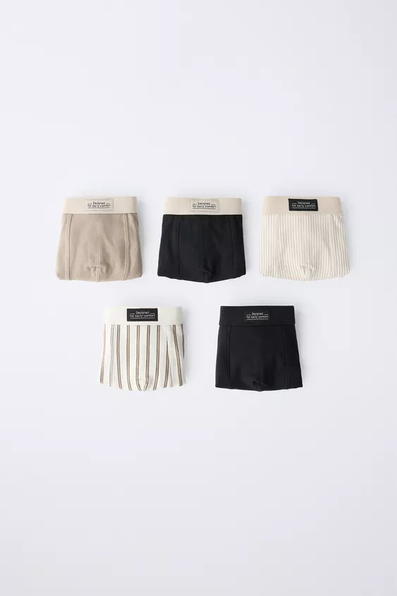 AGES 3-6 / FIVE-PACK OF STRIPED BOXERS | Zara Canada