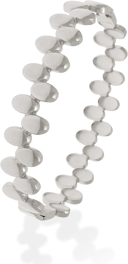 Chunky Gold Silver Bangle Bracelets for Women, Trendy Minimalist Oval Beads Non Tarnish Jewelry P... | Amazon (US)