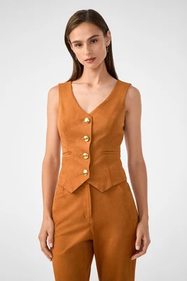 Kofi Suede Vest | Trina Turk