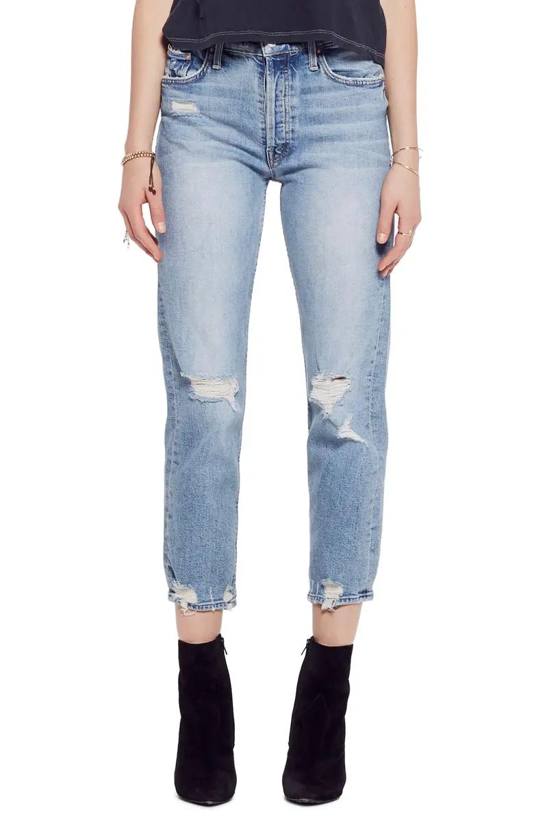 MOTHER The Tomcat Ripped Crop Straight Leg Jeans | Nordstrom | Nordstrom