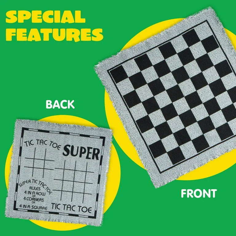 Joyfy 3-in-1 Vintage Giant Checkers,Tic Tac Toe Game for Kids,Outdoor Games for Family and Adults | Walmart (US)