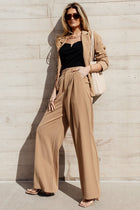 Romaine Wide Leg Pants in Camel - XS / Camel - böhme | Böhme US