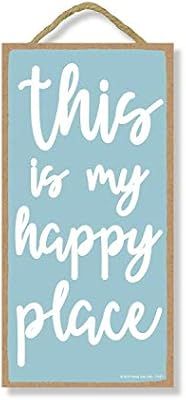 Honey Dew Gifts Wall Hanging Decorative Wood Sign This is My Happy Place 5 inch by 10 inch Hang o... | Amazon (US)