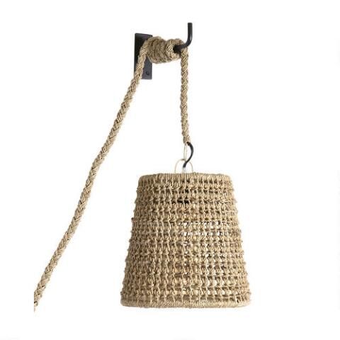 Natural Woven Seagrass Rope Wall Sconce | World Market
