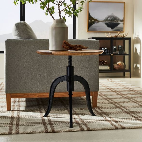 Round Wood End Table with Adjustable Height Brown - Threshold™ designed with Studio McGee | Target