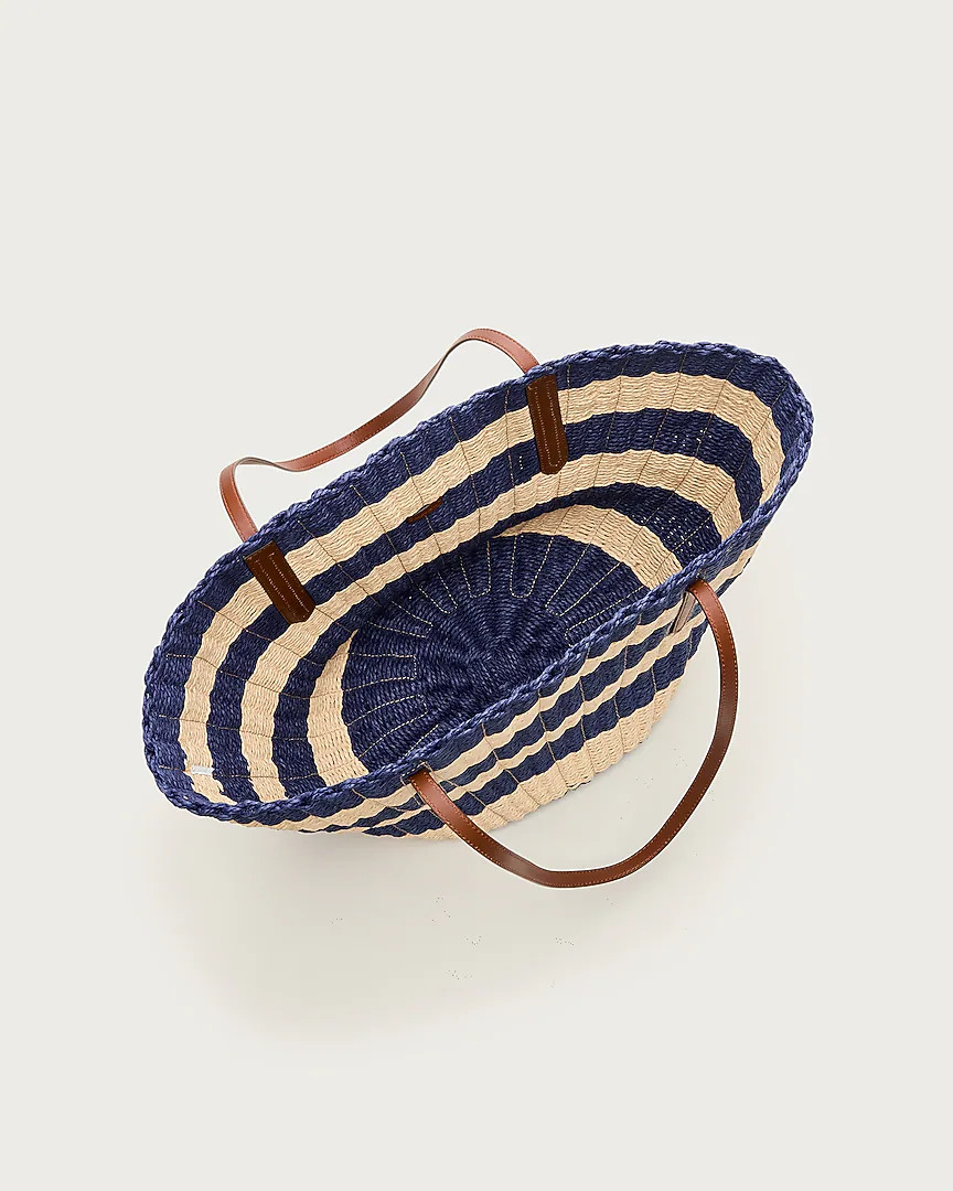 Como woven straw tote in stripe | J. Crew US