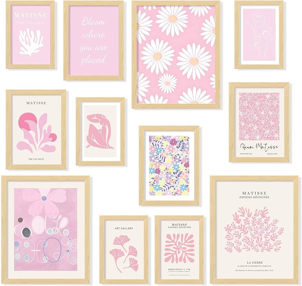 97 Decor Pink Wall Decor Aesthetic Pictures - Matisse Wall Art Pink Posters for Room Aesthetic, A... | Amazon (US)