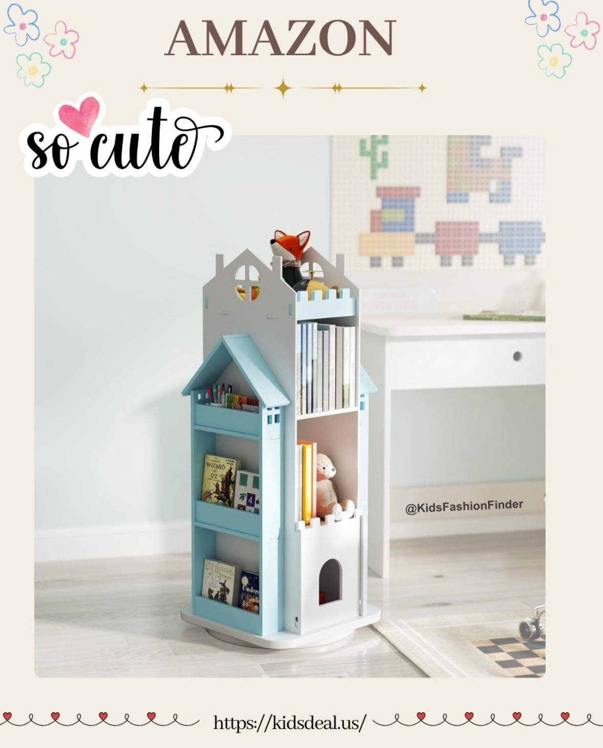 🏰✨ A bookshelf + dollhouse in one!

360° Rotating Kids Bookshelf 💙📚
3-tier spinning castle design — magical & fun 🌟👑

Doubles as a dollhouse 🧸💕 Easy to assemble & sooo cute! 😍

Perfect for play + storage in kids’ room 🏡💫

#KidsBookshelf #PlayroomGoals #DollhouseBookshelf #RoomDecor #ToyStorage #KidsRoomInspo #ParentingWin #CastleVibes #BookLovers 📚✨ 

 

#LTKHome #LTKSaleAlert #LTKKids