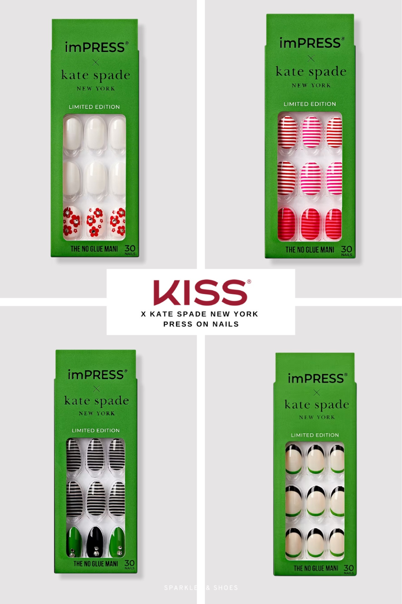 
The Kiss imPRESS x kate spade new york Limited Edition Press-On Nails Collection has launched at Ulta and there are six beautiful designs to choose from!