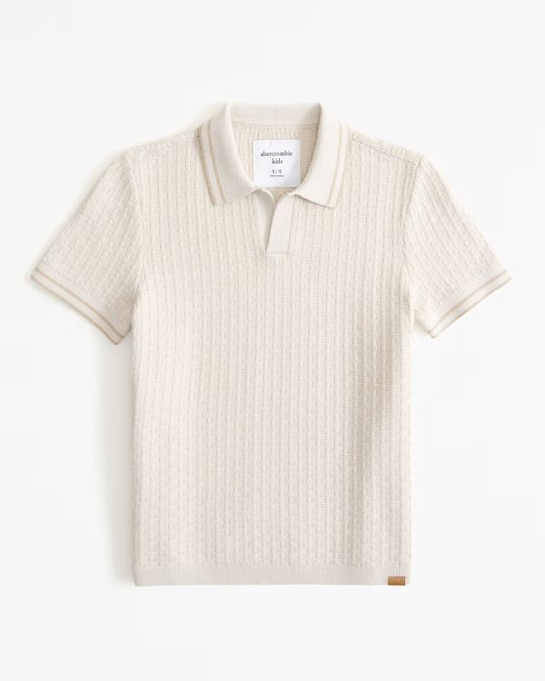 boys johnny collar knit polo | boys tops | Abercrombie.com | Abercrombie & Fitch (US)