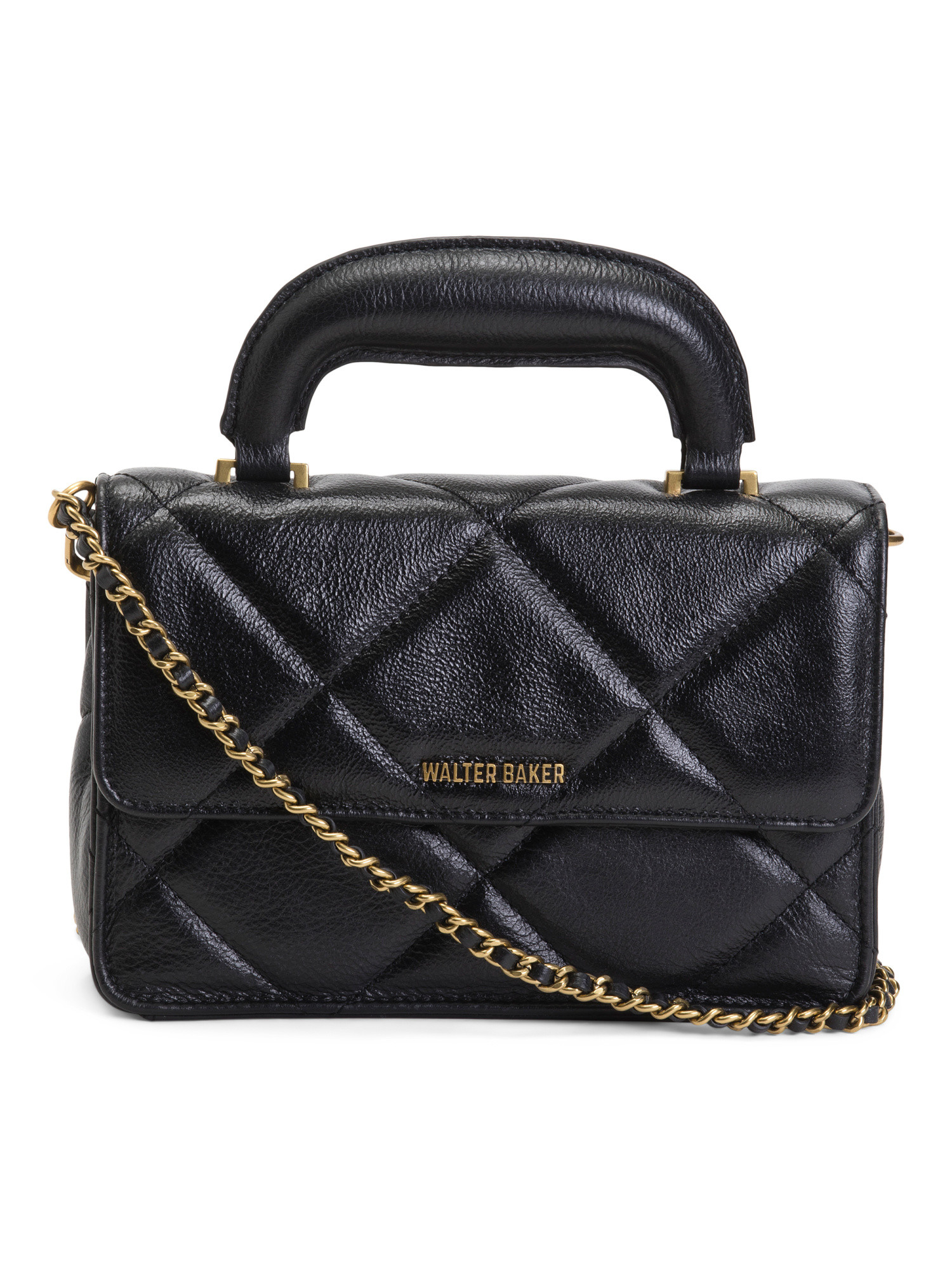 Leather Genevieve Mini Top Handle Bag With Chain Shoulder Strap | TJ Maxx