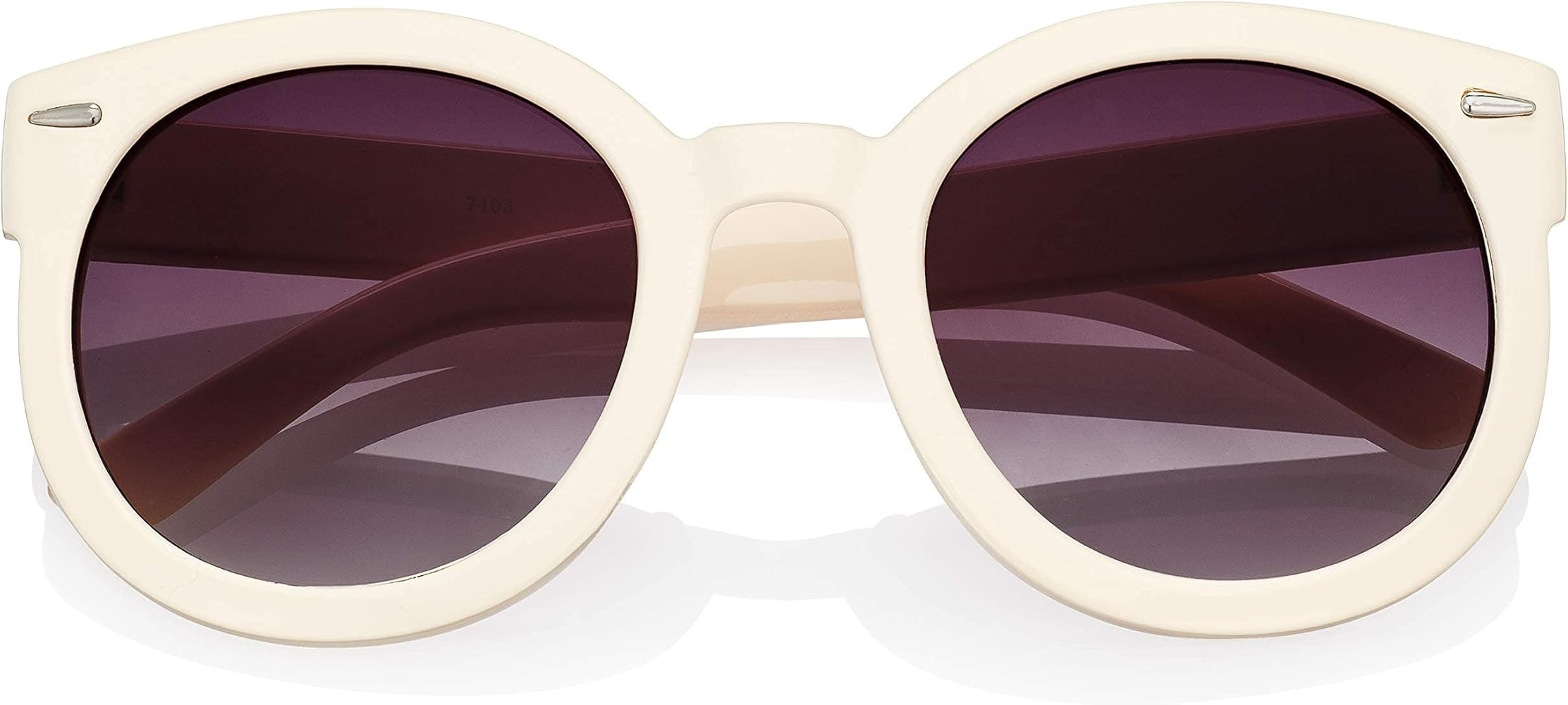 grinderPUNCH Trendy Round Polarized Sunglasses | Trendy Oversized Sunglasses for Women Men | Retr... | Amazon (US)