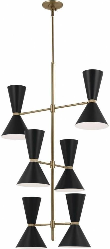 KICHLER Phix 12-Light Foyer Chandelier, Modern Light in Champagne Bronze with Black, for Large Fo... | Amazon (US)