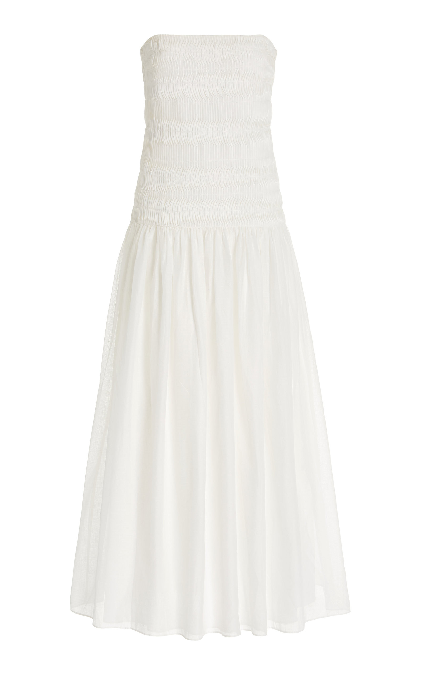 Xanthe Smocked Cotton-Linen Maxi Dress | Moda Operandi (Global)